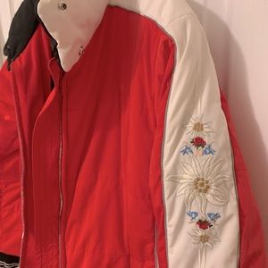 BOGNER red/white ski jacket w embroidery (size 10)